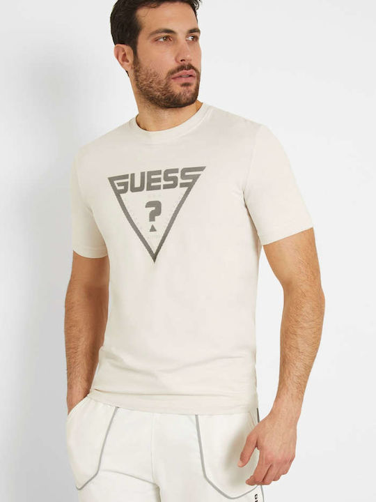 Guess Men's Short Sleeve T-shirt Beige