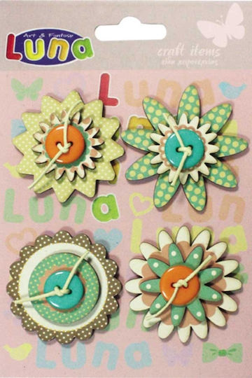 Luna Paper Decorative Flower for DIY Crafts 4pcs