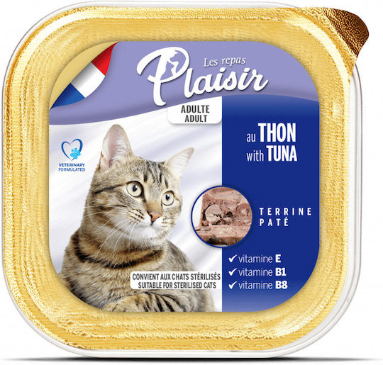 Plaisir Wet Food for Adult Cats with Tuna 100gr