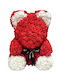 Ursuleț din Trandafiri Artificiali Red 40cm Mohicans Black Line