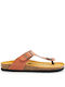 Plakton Leather Women's Flat Sandals Brick