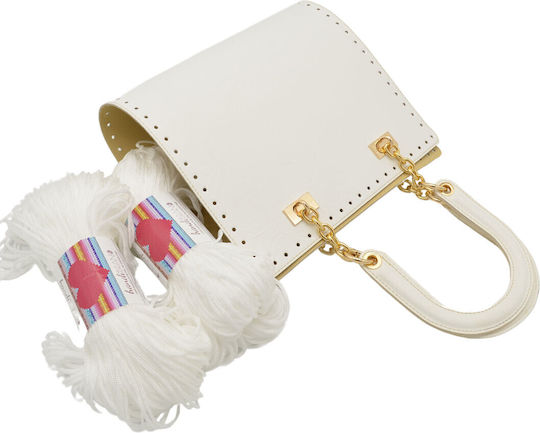 Handibrand Handle for Knitted Bag White