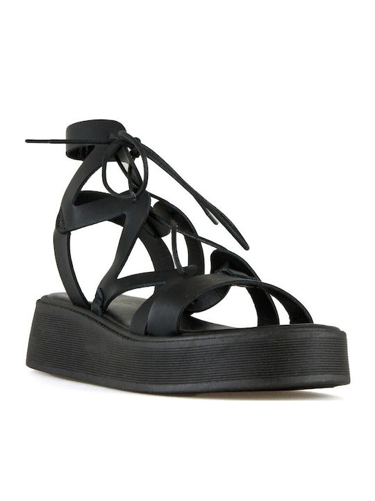 Women's Flat Sandals Flatforms in Black Color