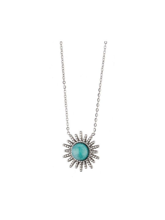 Steel Turquoise Necklace As12956