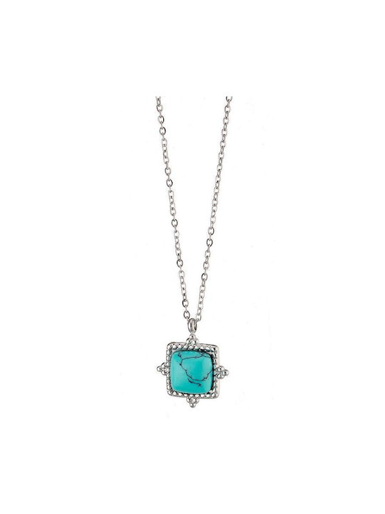 Steel Turquoise Necklace As12960