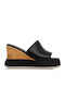 Women's Leather Platform Shoes Black