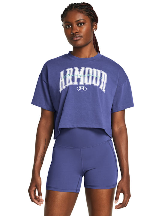 Under Armour Damen Sport Crop T-Shirt Purple