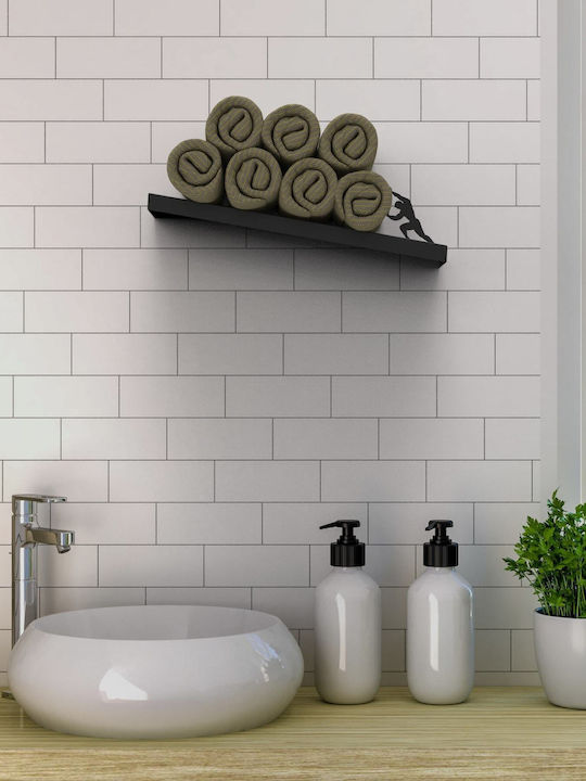 Artori design Επιτοίχια Ραφιέρα Μπάνιου Μεταλλική Γκρι