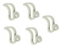 Set 5 Hanger Organizer Hooks Zola Plastic Light Grey 3.3x2.4 Cm