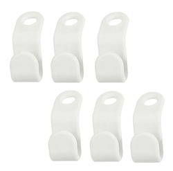 Set 6 Hanger Hooks Zola White Plastic 42x18 Cm
