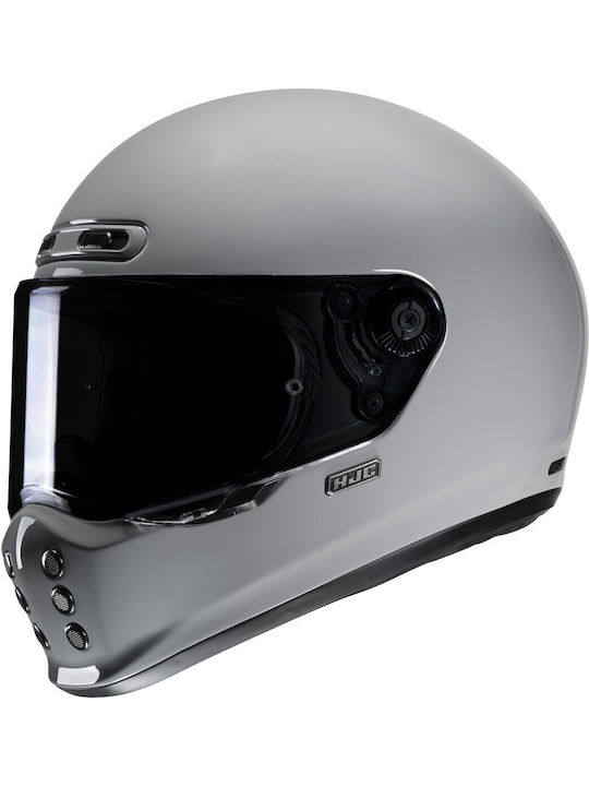 HJC V10 Solid Nardo Gray Motorcycle Helmet Full Face ECE 22.06 1400gr with Pinlock
