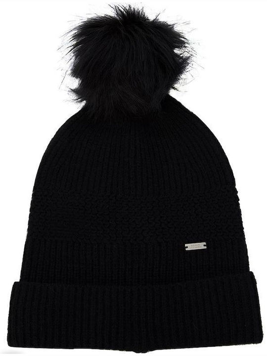 Armani Exchange Pom Pom Beanie Feminin Căciulă Tricotat în culoarea Negru