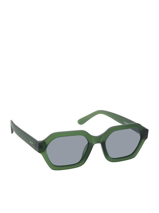 Eyelead Unisex Sunglasses with Green Plastic Frame and Gray Polarized Lens