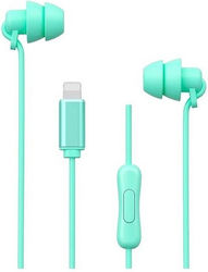 WK Yb02 In-ear Handsfree Ακουστικά με Βύσμα Lightning Τιρκουάζ