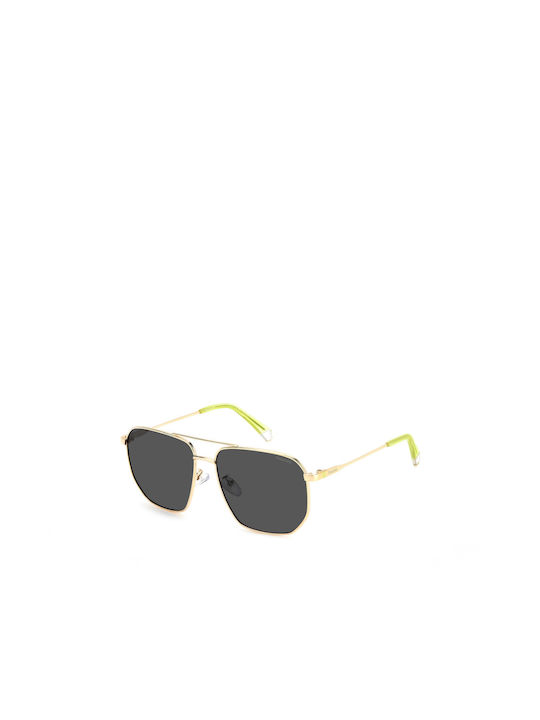 Polaroid Sonnenbrillen mit Gold Rahmen und Gray...