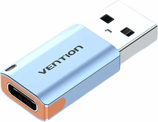 Vention Μετατροπέας USB-A male σε USB-C female 1τμχ (CUAH0)