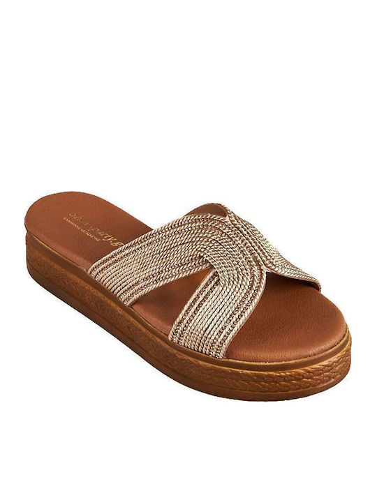Γυναικεία Σανδάλια Flatforms Χρυσά