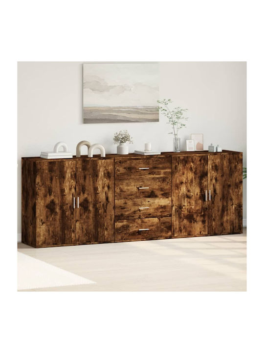 Sideboard Wooden Smoky Oak 218x38x80cm