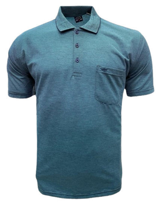 Color Colucci Bluza pentru bărbați cu mâneci scurte Polo Turquoise