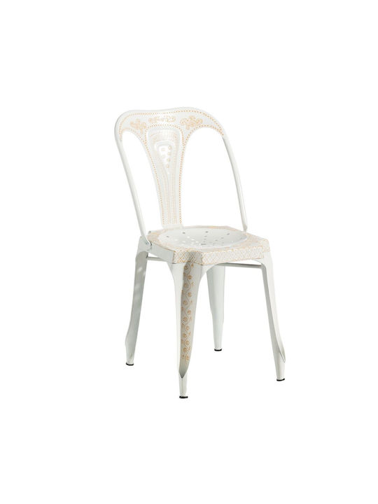 Dining Room Metallic Chair White 41x39x85cm