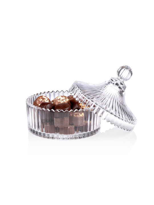 Alpina Vintage Glass Sweet Jar with Lid Transparent 14x14x14cm