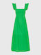 Funky Buddha Maxi Dress with Ruffle Green