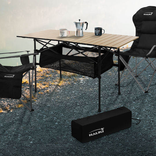 Hauki Table Aluminum for Camping Foldable 118x55x64.5cm Beige