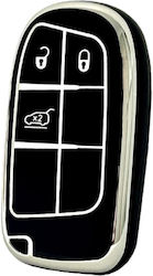 Car Key Cover Case made of with 3 Buttons for Jeep in Black Color