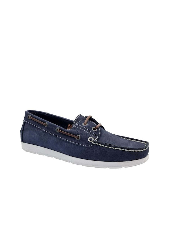 Safe Step Men's Leather Moccasins Blue