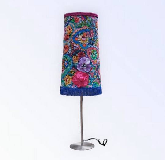 Oxygen Dia De Los Muertos Table Lamp for Socket E27 with Shade and Silver Base