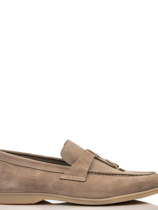 Komcero Suede Ανδρικά Loafers σε Μπεζ Χρώμα