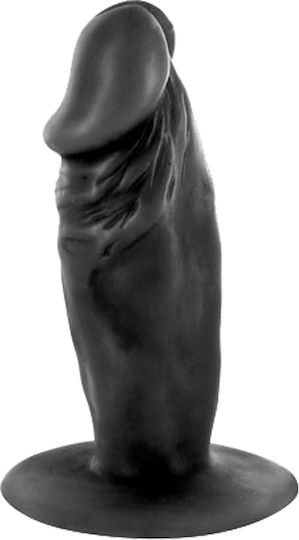 Real Body Dildo με Βεντούζα Μαύρο 11cm