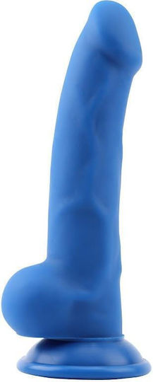 Boss Of Toys Dildo realist cu Testicule și Ventuză Albastru 21.5cm
