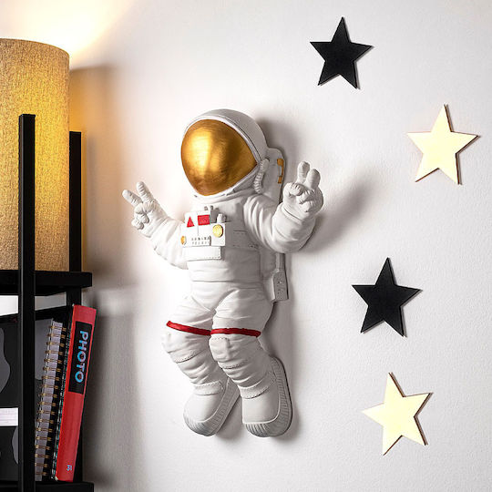 Megapap 3D Wall Decor Astronaut White Polyresin 47x10x35cm