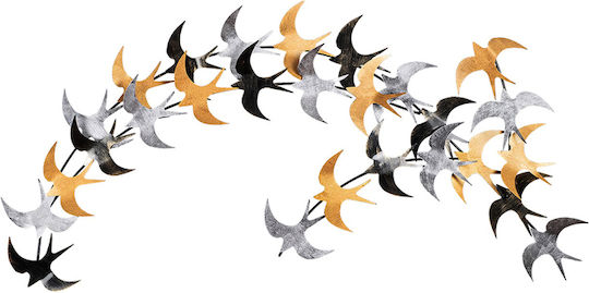 Megapap Wanddekoration aus Metall Birds 137x1.5x62cm Megapap Wanddekoration aus Metall Birds 137x1.5x62cm