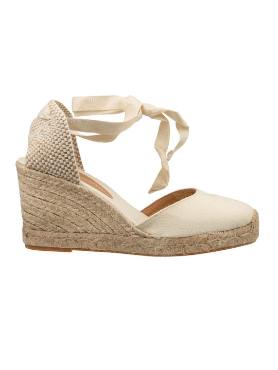 Macarena Women's Leather Platform Espadrilles Beige