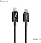 Remax Împletit USB 2.0 Cablu USB-C bărbătesc - USB-C de sex masculin 100W Negru 1.2m (REMAX_RC-C069)