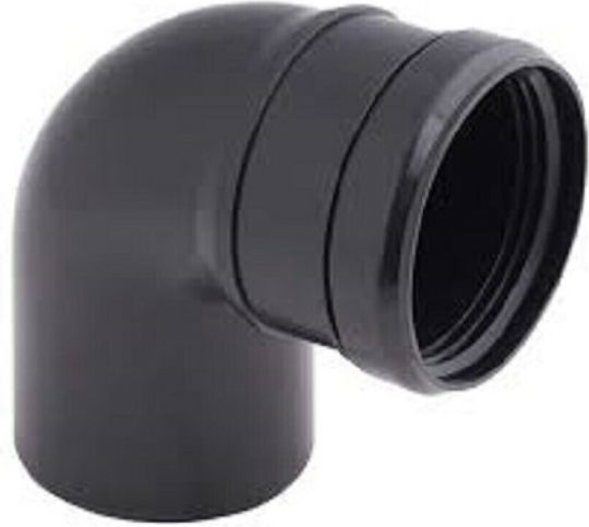 Almeva Ecke Rauchrohrverbindung Kunststoff 60mm Schwarz