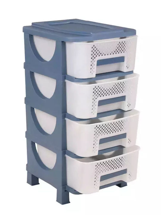 Homeplast Venus Plastic Drawers 4 Tiers Blue 42...