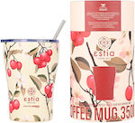 Estia Save Ägäis Kaffeetasse Thermos Edelstahl BPA-frei 350ml Sakura Whisper