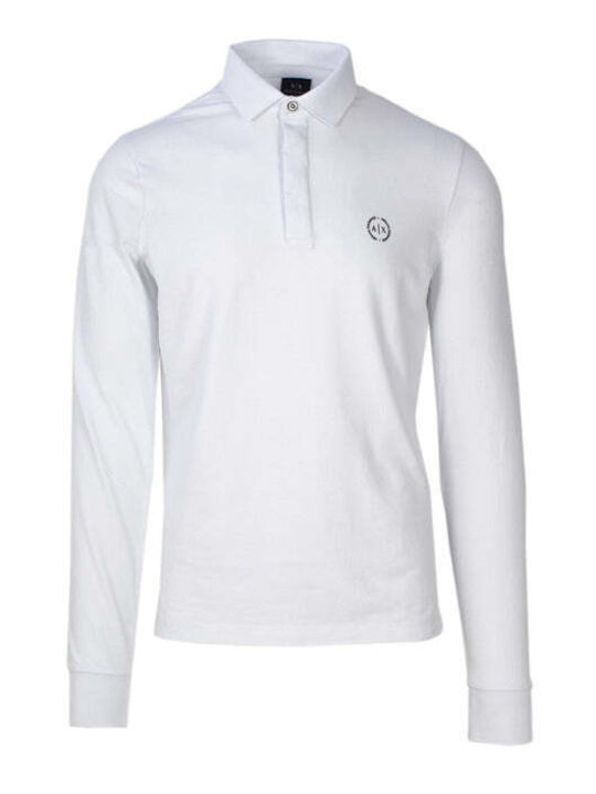 Armani Exchange Men's Long Sleeve Blouse Polo White