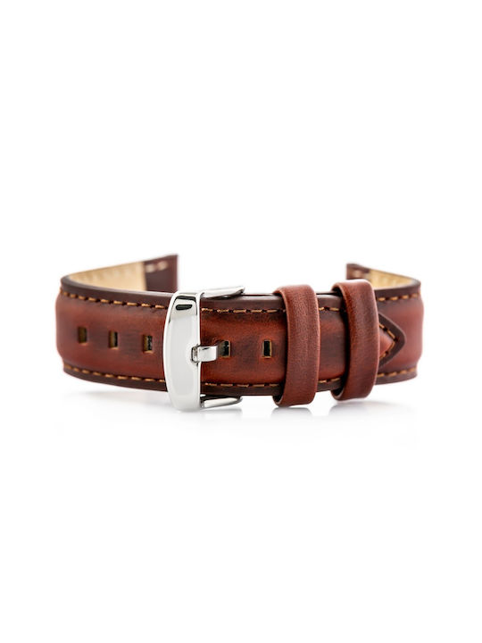 Pacific Leather Strap Brown 12mm