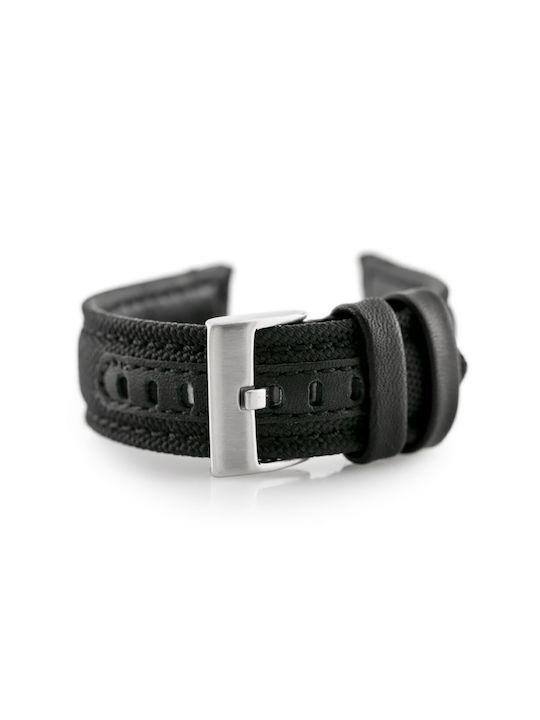 Pacific Leather Strap Black 22mm