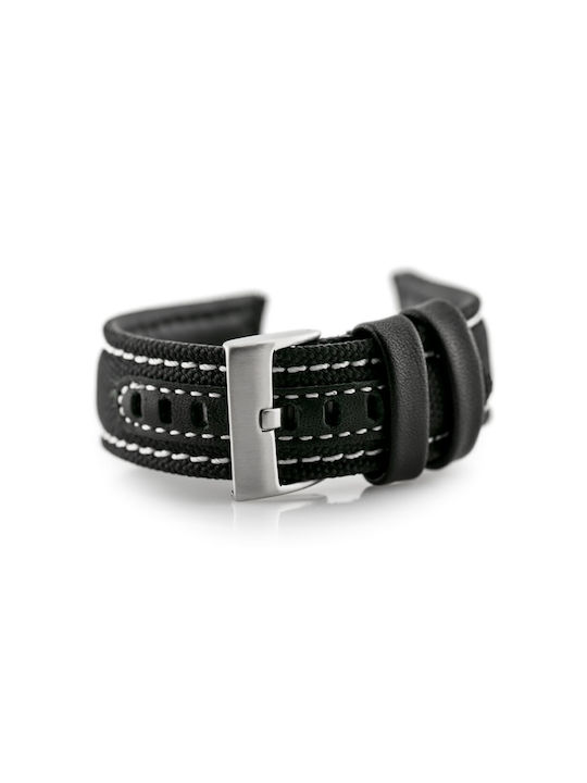 Pacific Leather Strap Black 22mm