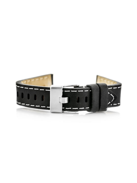 Pacific Leather Strap Black 18mm