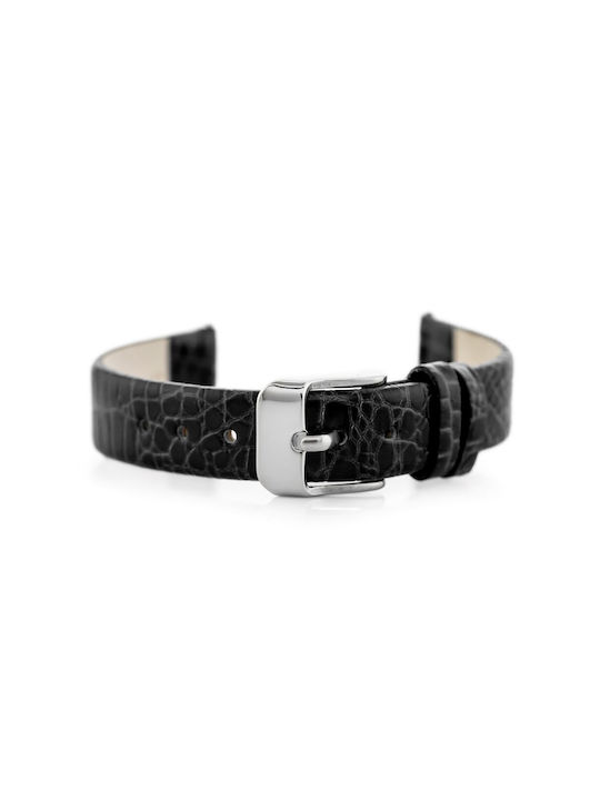 Pacific Leather Strap Black 12mm