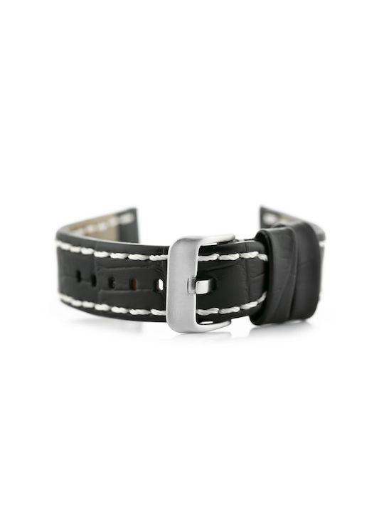 Pacific Leather Strap Black 22mm