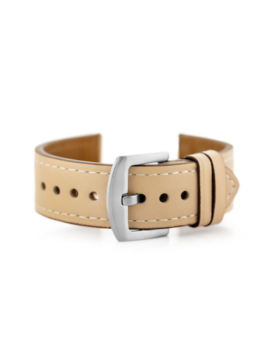 Pacific Leather Strap Beige 20mm