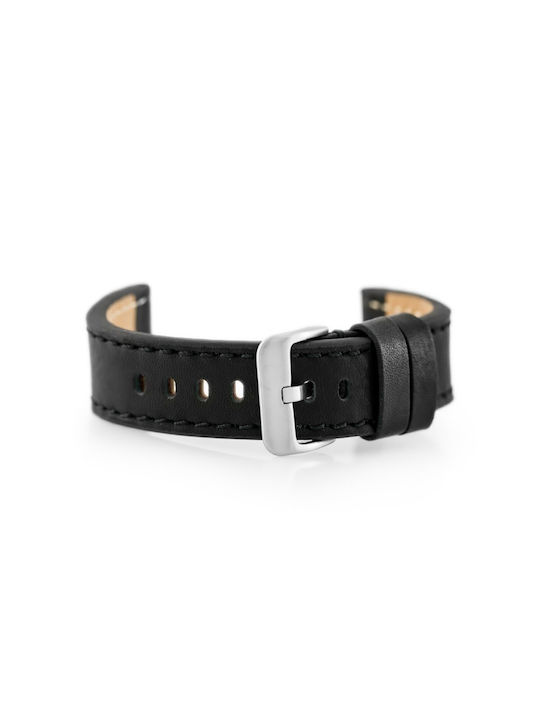 Pacific Leather Strap Black 22mm