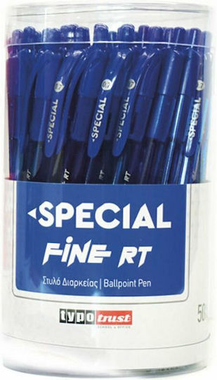 Typotrust Στυλό Διαρκείας Special Fine Rt Μπλε 0.7mm Κουτί 50 Τεμ
